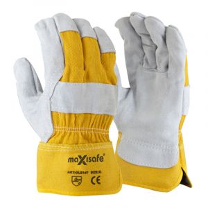 'Workman' Yellow cotton back glove